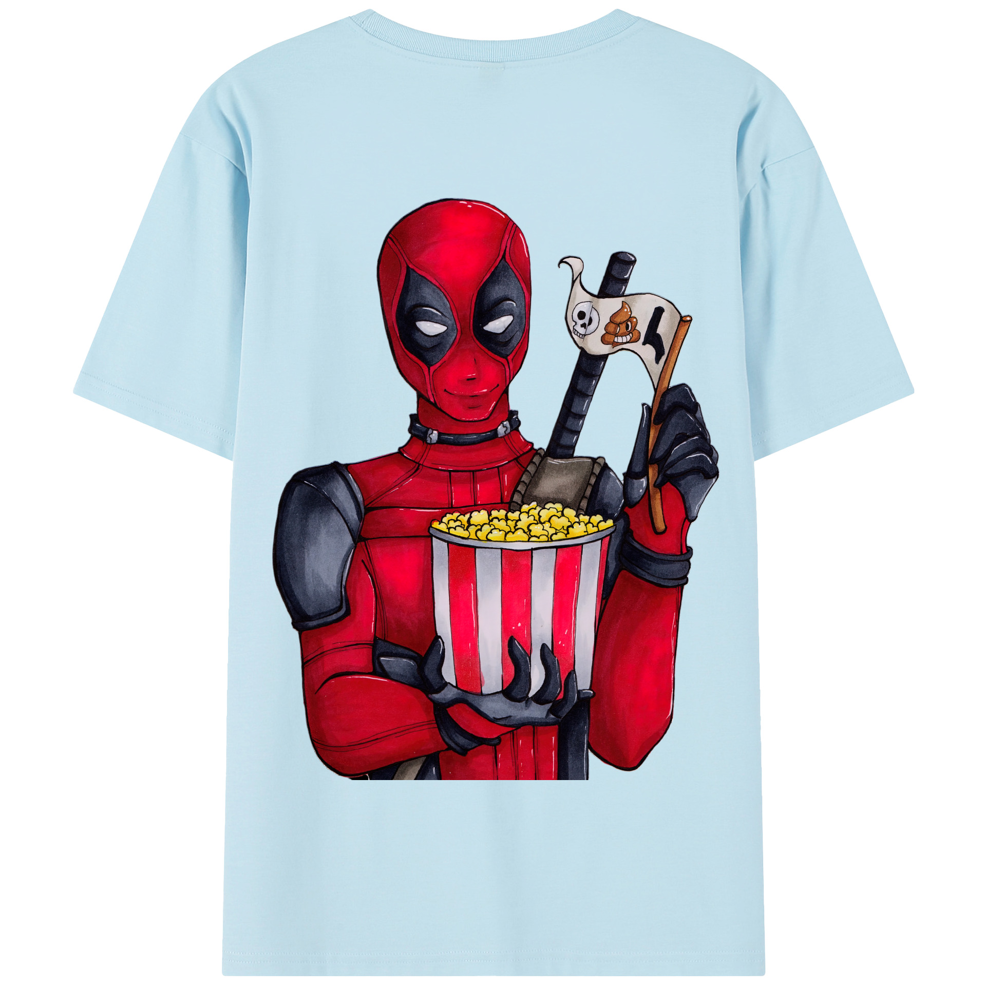 （画像用） Deadpool デッドプール 綿100％半袖Tシャツ（背面プリント）
